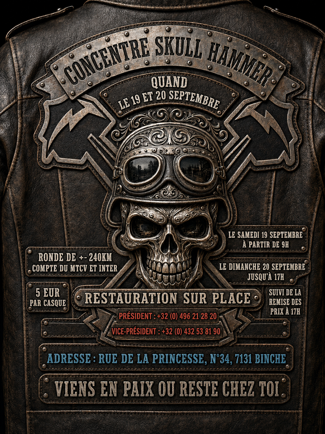 Événement Concentration Skull Hammer 2026 - Boucle moto de 240 km